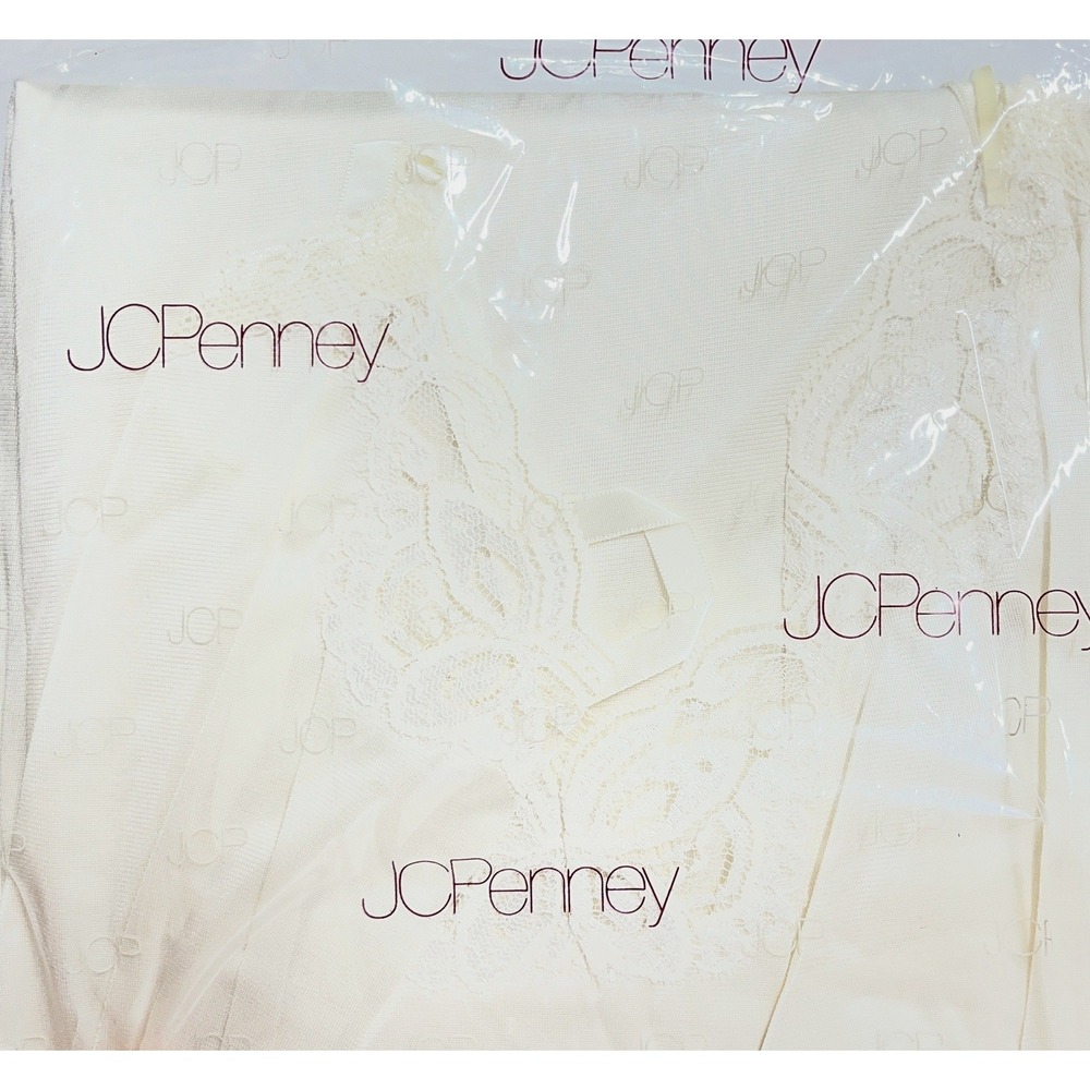 Vintage 90s JCPenney Full Slip 43" Nightgown Size 50 Nude Romantic‎ Feminine NWT - Picture 2 of 3
